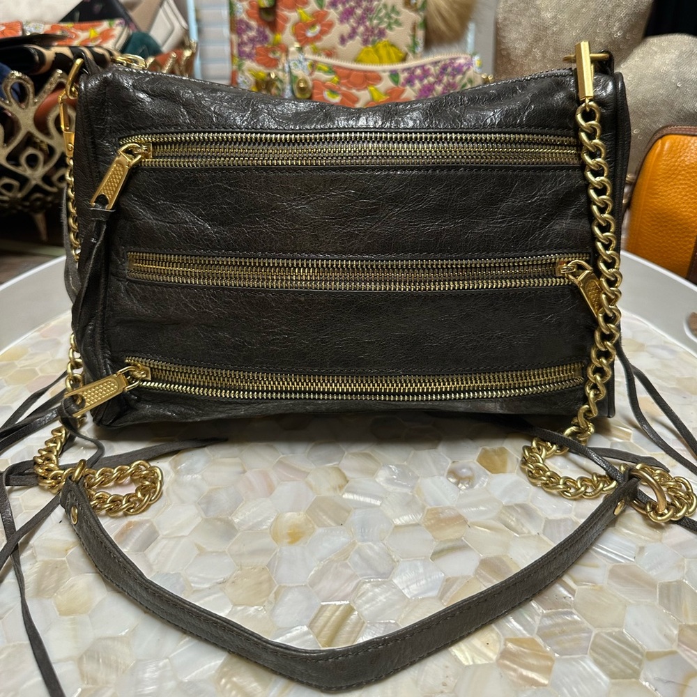 Rebecca Minkoff Triple Zipper Crossbody Handbag Very Edgy!